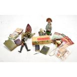 A mixed group of 19th century and later toys including Mr Punch (af), celluloid rattle and Mary with