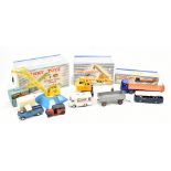 DINKY; boxed 903 'Foden Flat Truck With Tail Board', 752 'Goods Yard Crane' and 971 'Coles Mobile