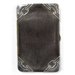 LK; an Edward VII hallmarked silver mounted leather wallet, Birmingham 1901, length 13cm.