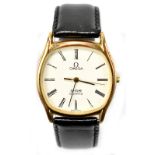 OMEGA; a Quartz De Ville wristwatch, the dial set with Roman numerals, diameter of case 3.4cm,