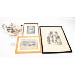 A small group of items comprising two Macclesfield silks, 'Old Macclesfield', 'Paddler's Pool', a