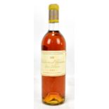 CHÂTEAU D'YQUEM; a single bottle of 1962 Lur-Saluces dessert wine.Additional InformationLabel loose,