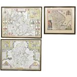 JOHANNES BLAUE; 'Lincolne-Shire', 17th century and later coloured map, 'The Theatrum Orbis Atlas