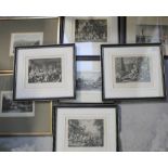 Eight various colour and black and white engravings, all framed and glazed (8).