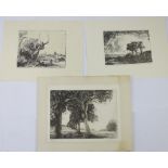 JAMES SQUIRE MORGAN (Australian 1886-1974); a drypoint etching, landscape near Scone, first state,