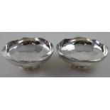 Adie Bros Ltd; a pair of George VI hallmarked silver bonbon dishes with reeded rims,