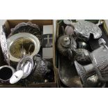 A quantity of mainly plated ware to include a rectangular twin-handled tray,