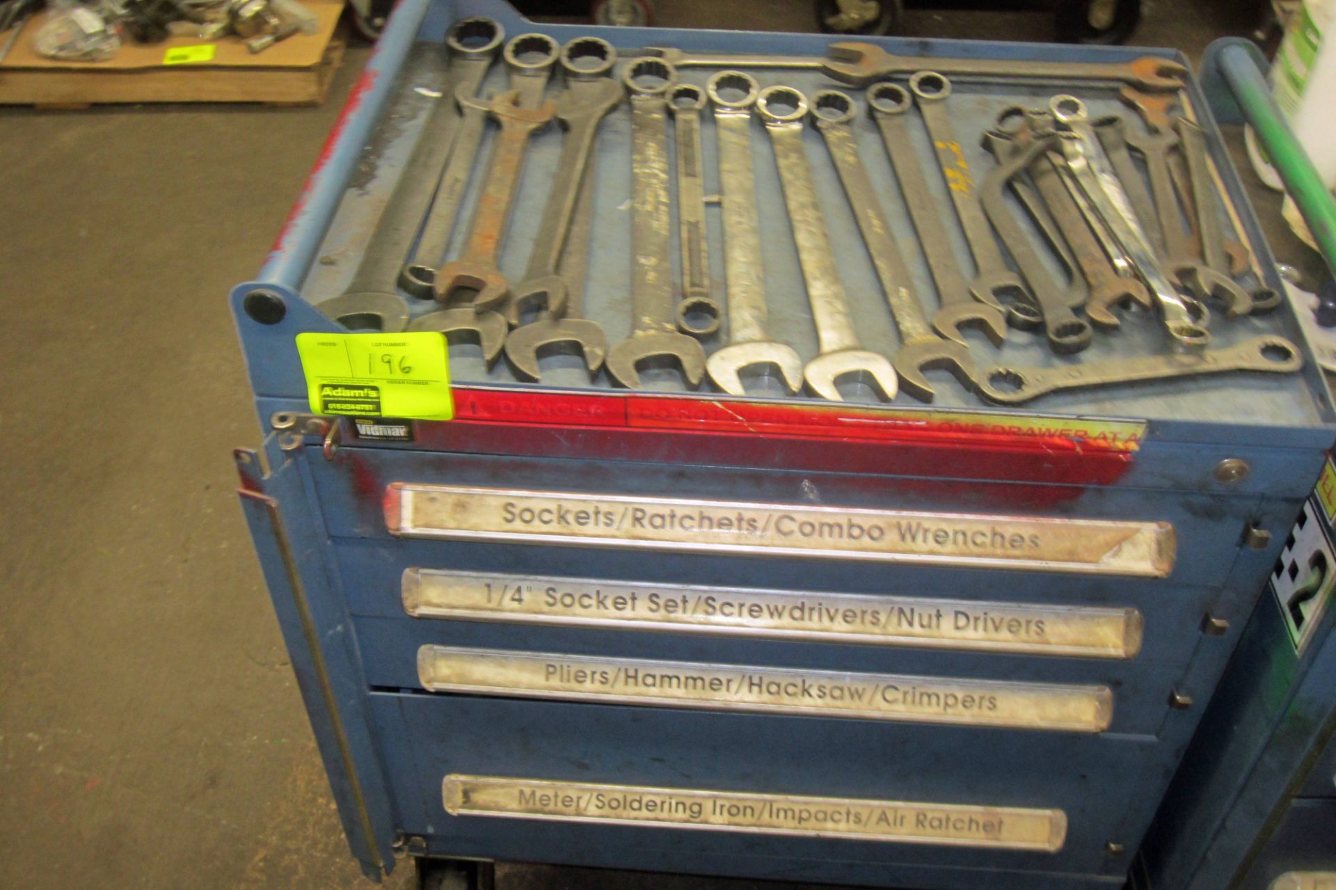 BLUE VIDMAR 7 DRAWER TOOL BOX - WITH SNAPON WRENCHES