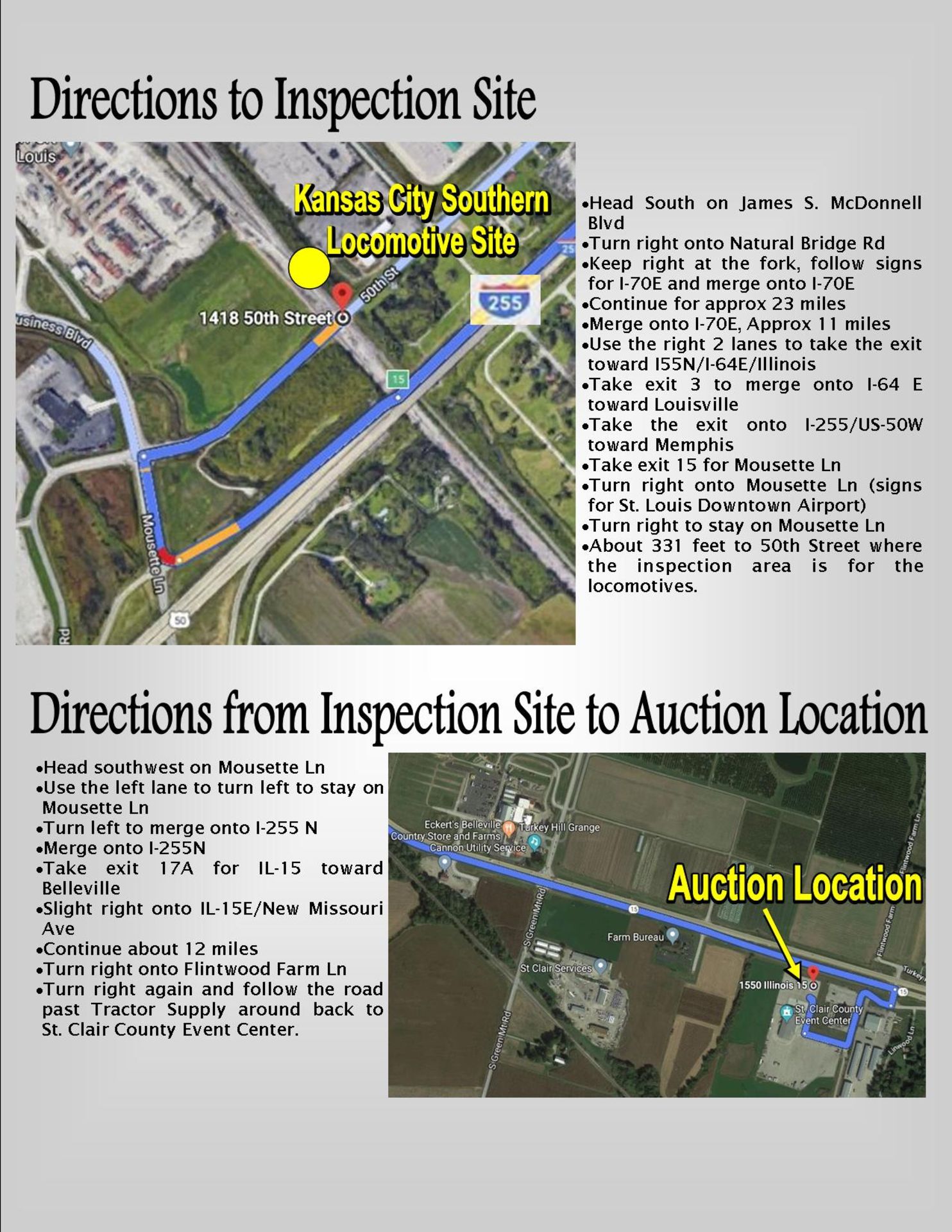 Sale Notice with Directions to Locomotive Location and Auction Location - Image 2 of 2