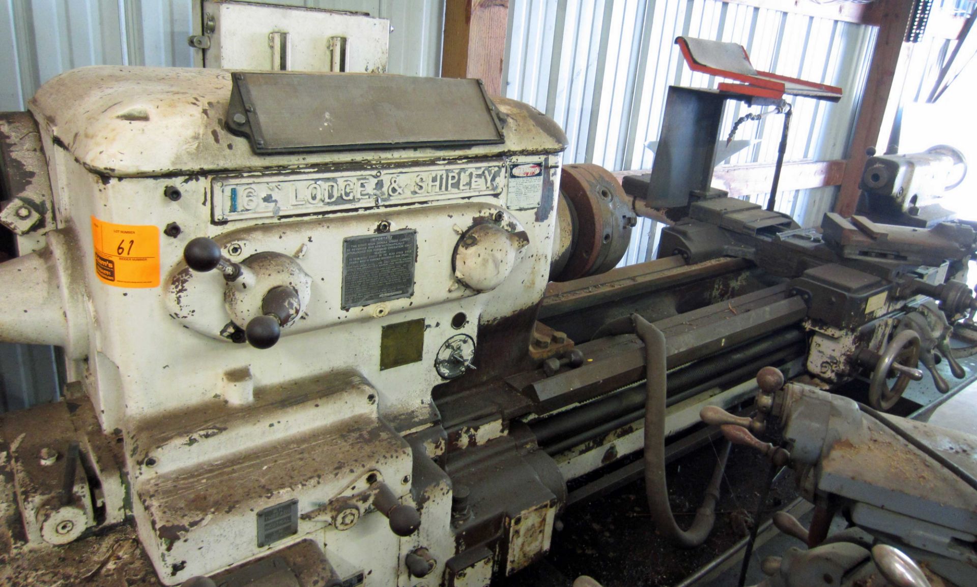 LODGE AND SHIPLEY LATHE, WHITE - PARTS ONLY