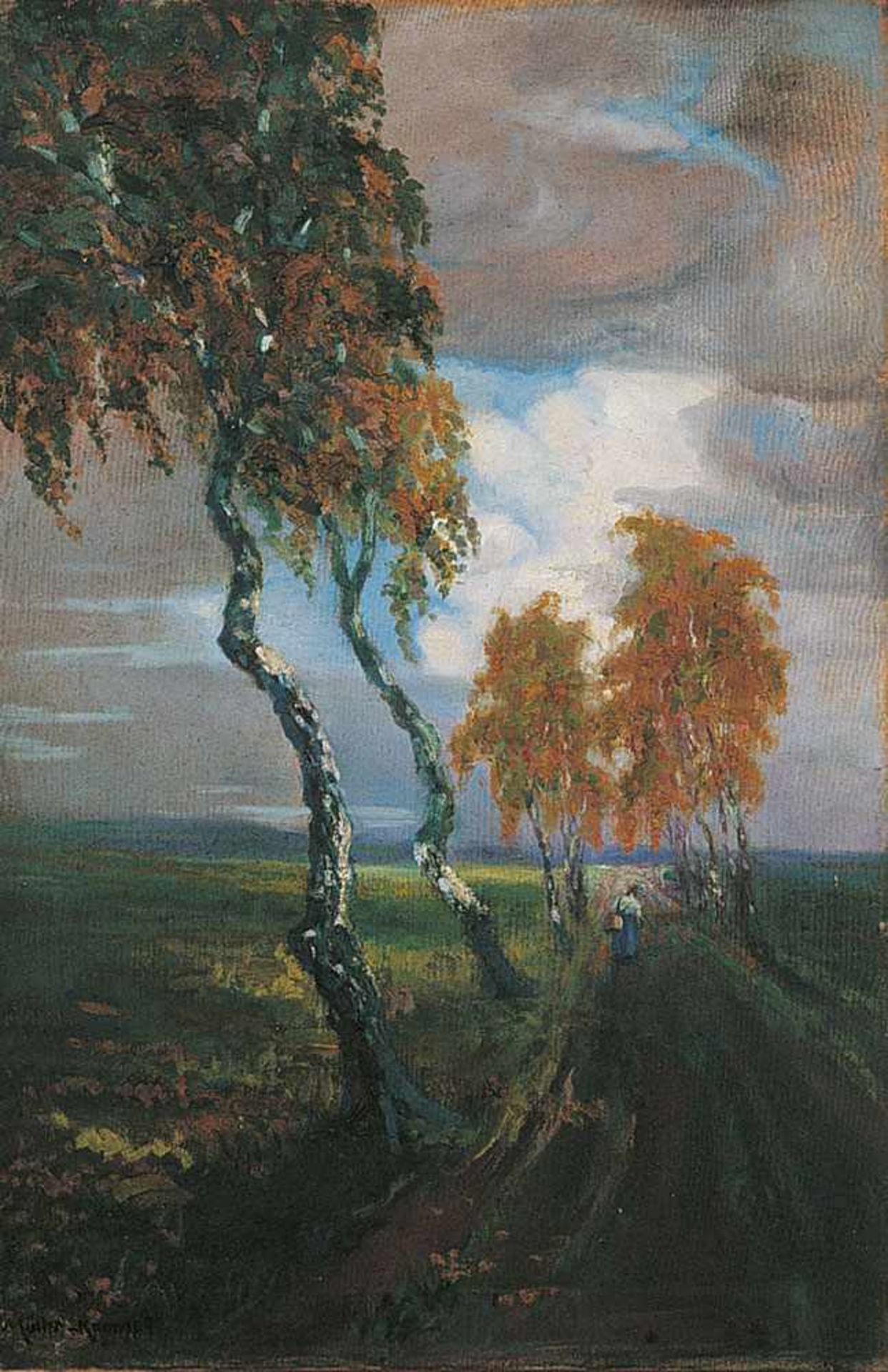 Paul Müller-Kaempff (1861 Oldenburg - 1941 Berlin)Der Heimweg.Öl auf Leinwand. Um 1905. 750 x 500