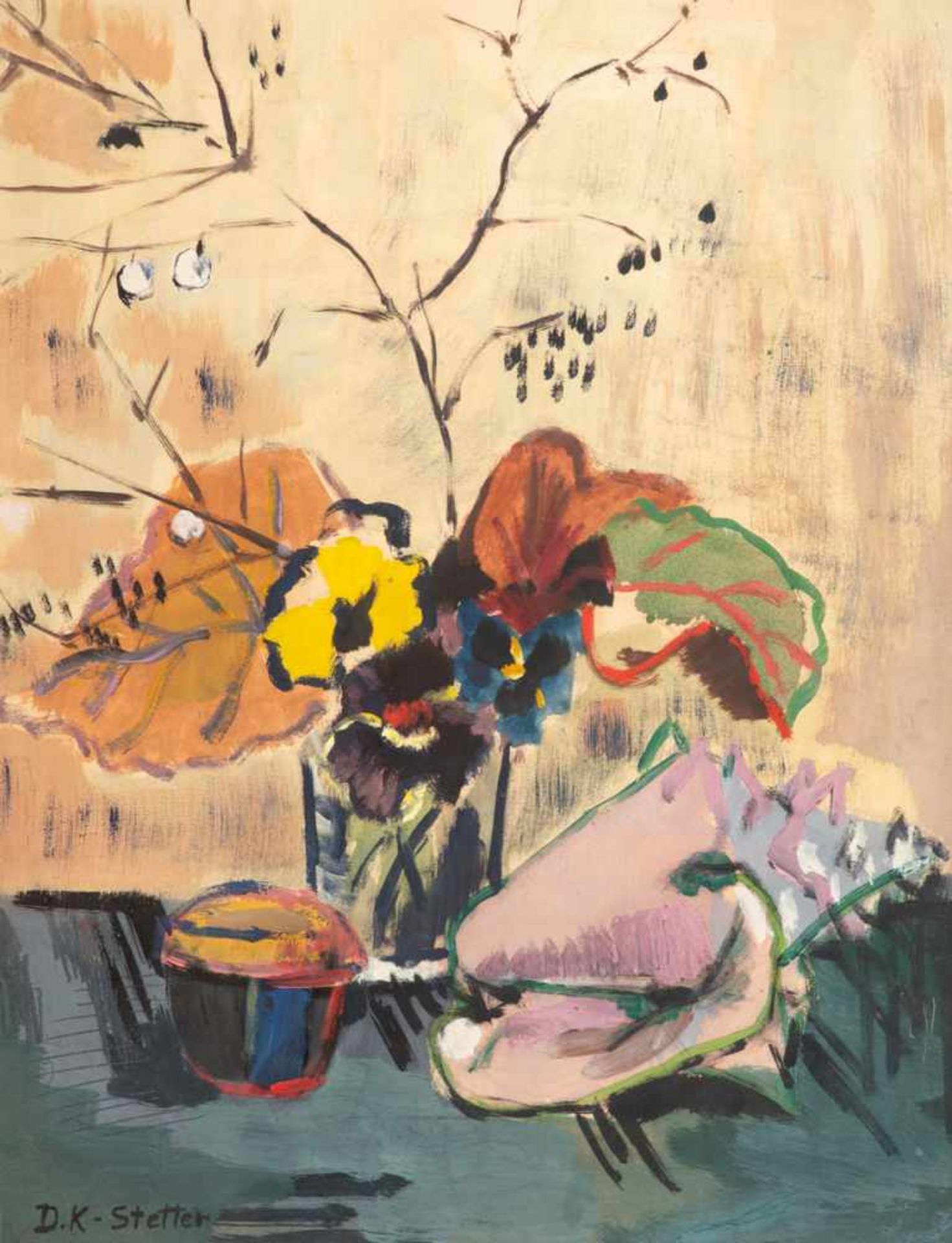 Dora Koch-Stetter (1881 Bayreuth - 1968 Althagen-Ahrenshoop)Stillleben.Gouache. Um 1920. 580 x 450