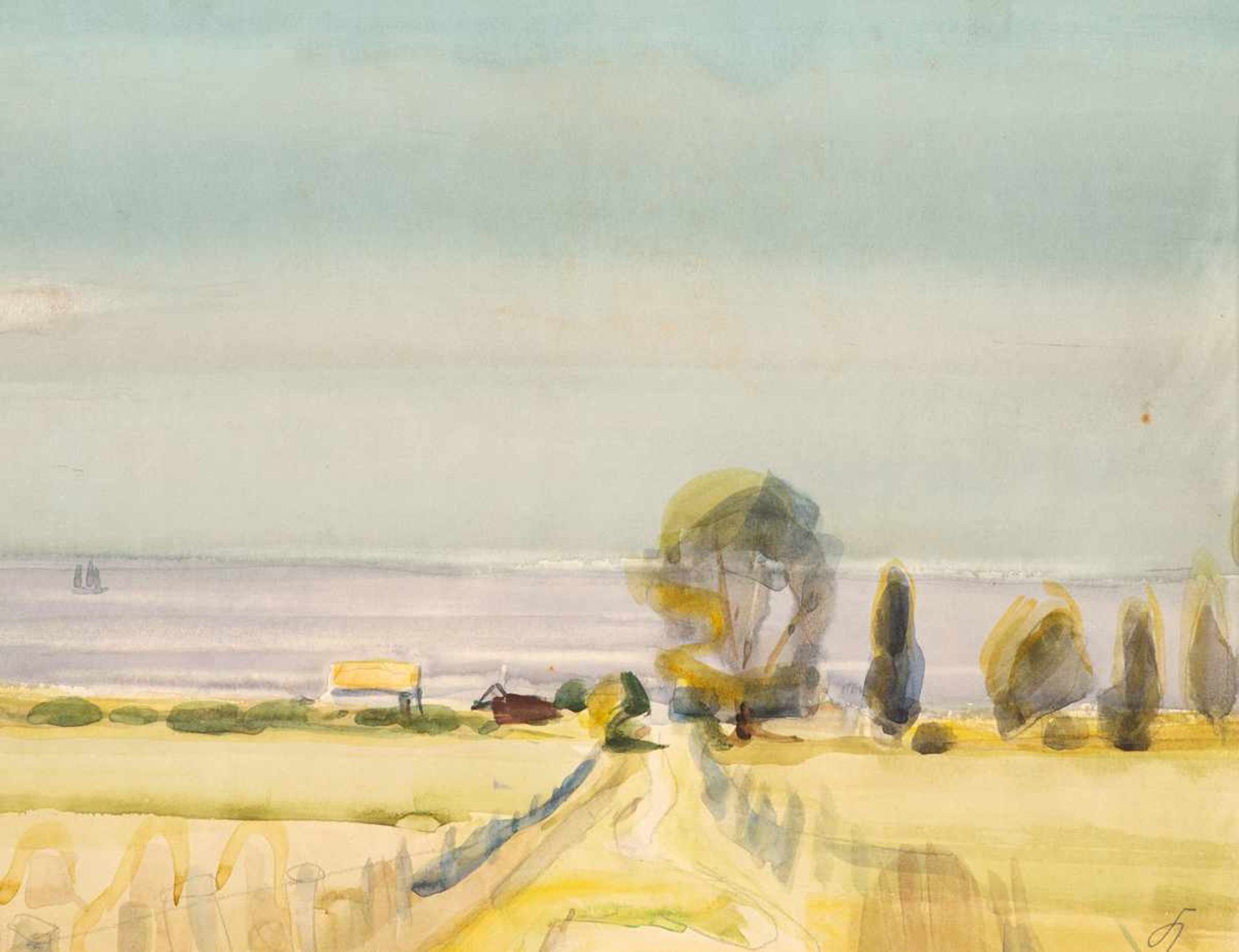 Hans Kinder (1900 - Dresden - 1986)Tenkitten. Samlandküste.Aquarell. 1930er Jahre. 316 x 400 mm.