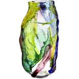 Vase "Onesto"Murano 2. Hälfte 20. Jh. Luigi Onesto. Farbloses Transparentglas mit polychromen,