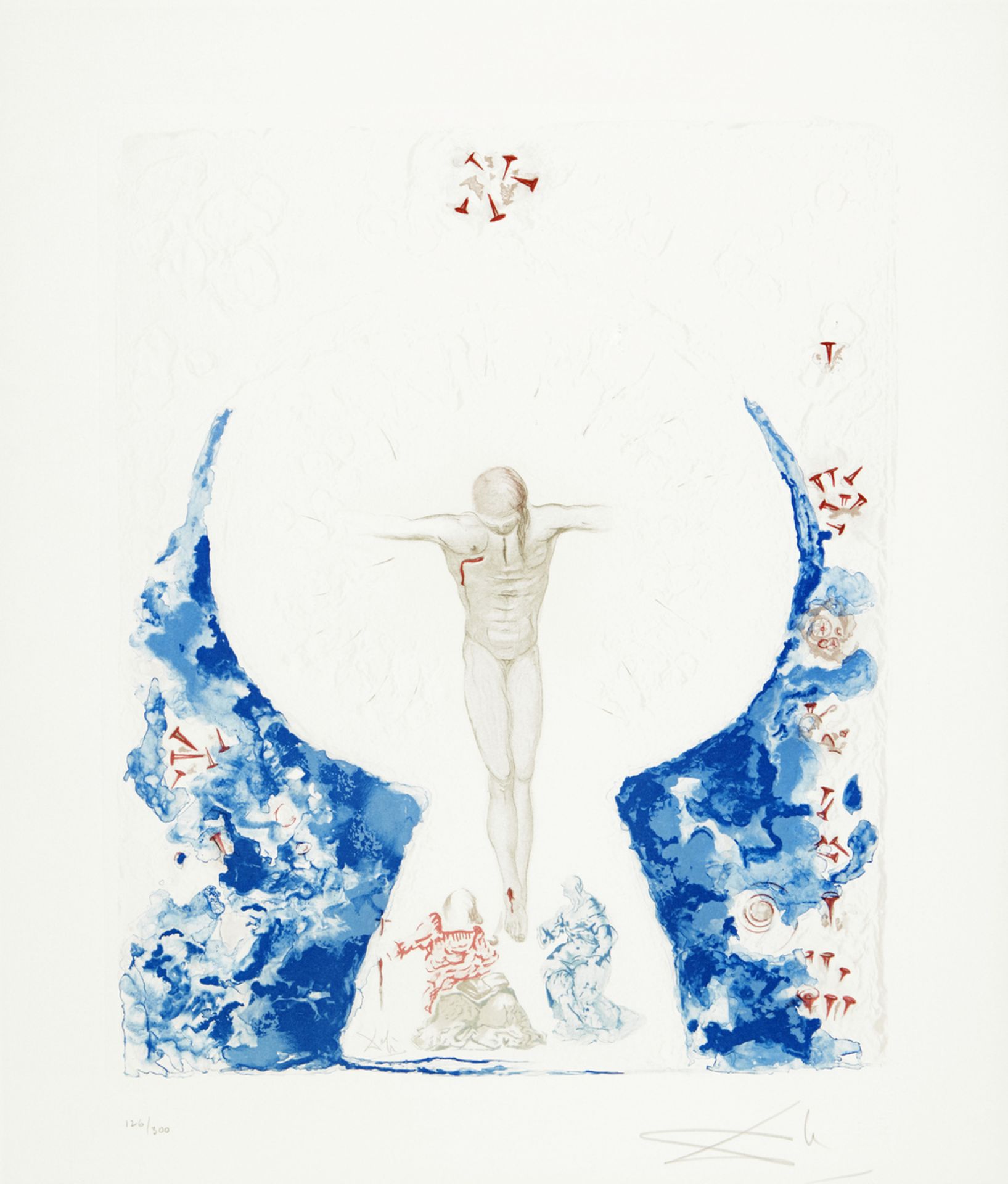 Dali Salvador1904 - 1989 Figueras"L'Hostie". Farbaquatinta und Prägedruck auf Büttenpapier. 126/300.