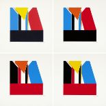 Baier Jean1932 - 1999 Genf"Komposition". Vier Farbserigrafien auf Büttenpapier. Jeweils 2/200.