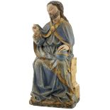 Skulptur "Christus"Um 1450. Wohl franko-flämisch. "Thronender Christus, die rechte Hand zum