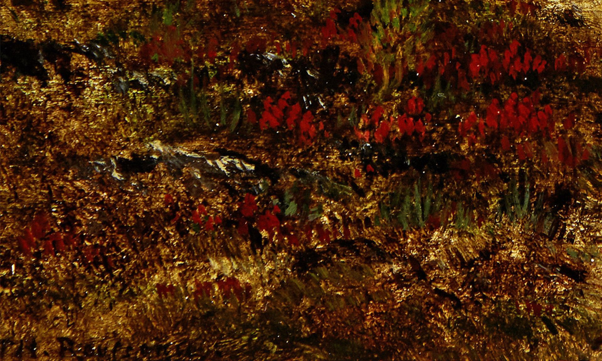 Rousseau Théodore1812 Paris - 1867 Barbizon"Paysage". Oelstudie auf Holzplatte. Unten links - Bild 2 aus 3