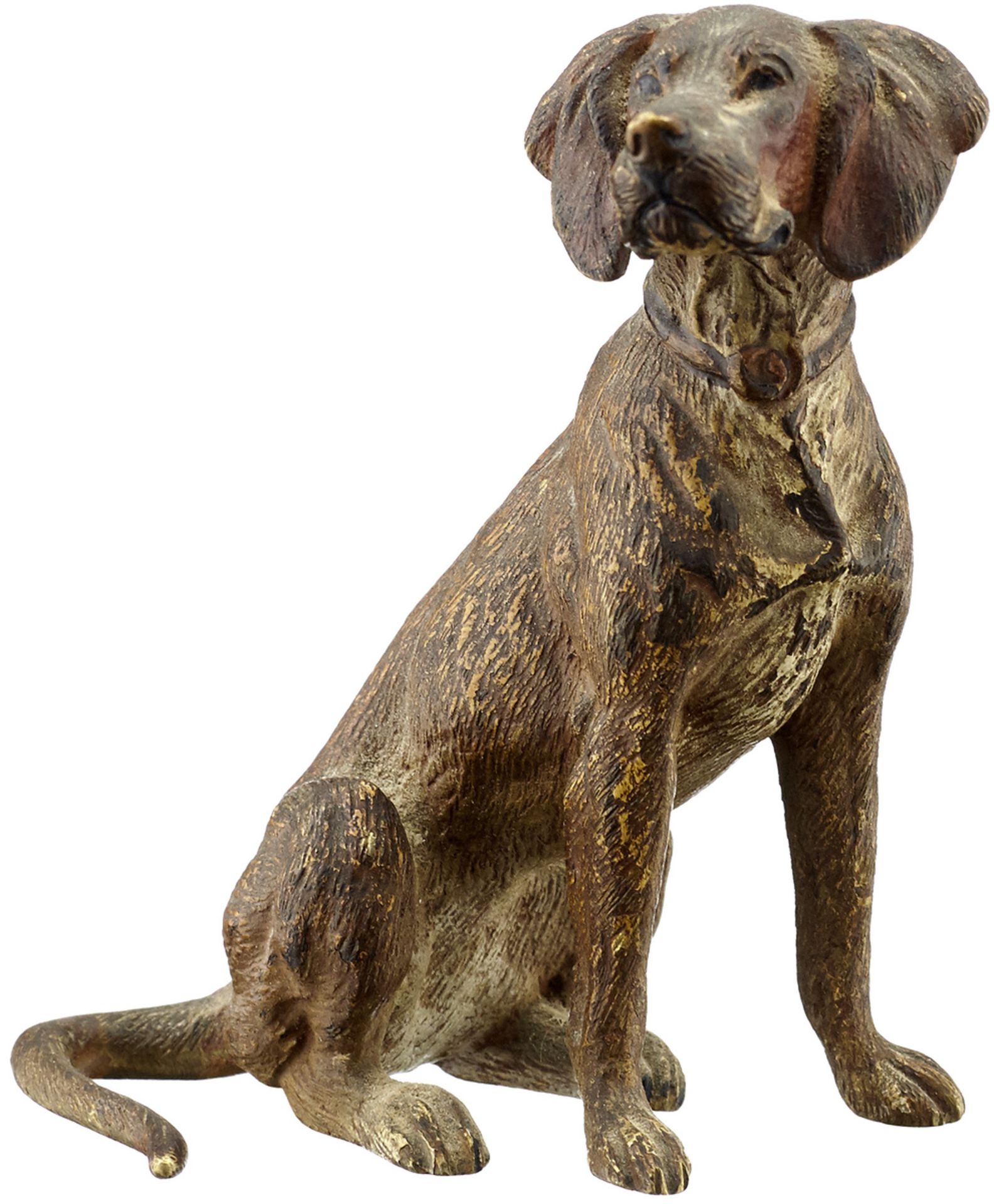 Wienerbronze "Hund"Wien, Anfang 20. Jh. Bronze fein ziseliert und farbig gefasst. Altersspuren. Höhe