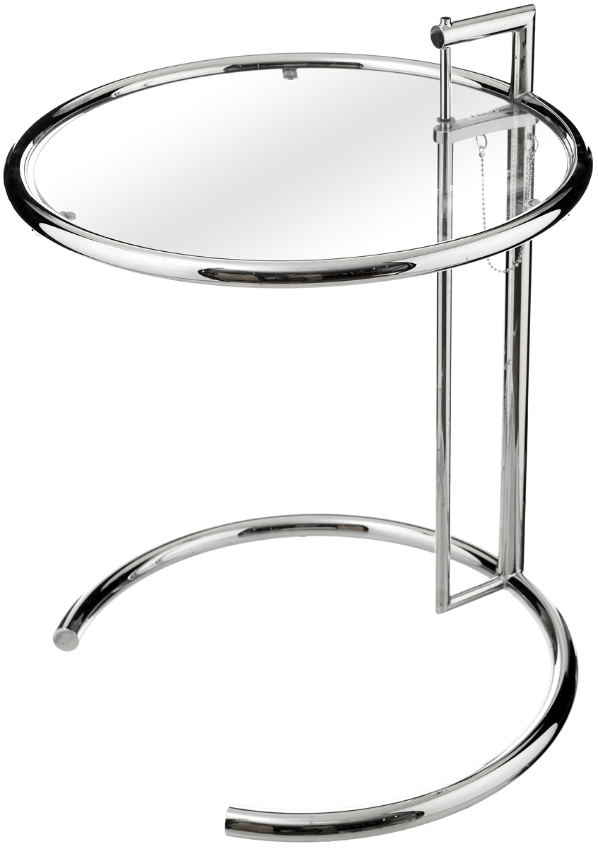 Adjustable Table "E 1027"Entwurf 1927 Eileen Gray für ClassiCon. Verchromtes Stahlrohrgestell mit