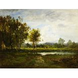 Watelin Louis Victor1838 - 1907 Paris"Paysage Barbizon". Oel auf Leinwand. Unten rechts signiert.