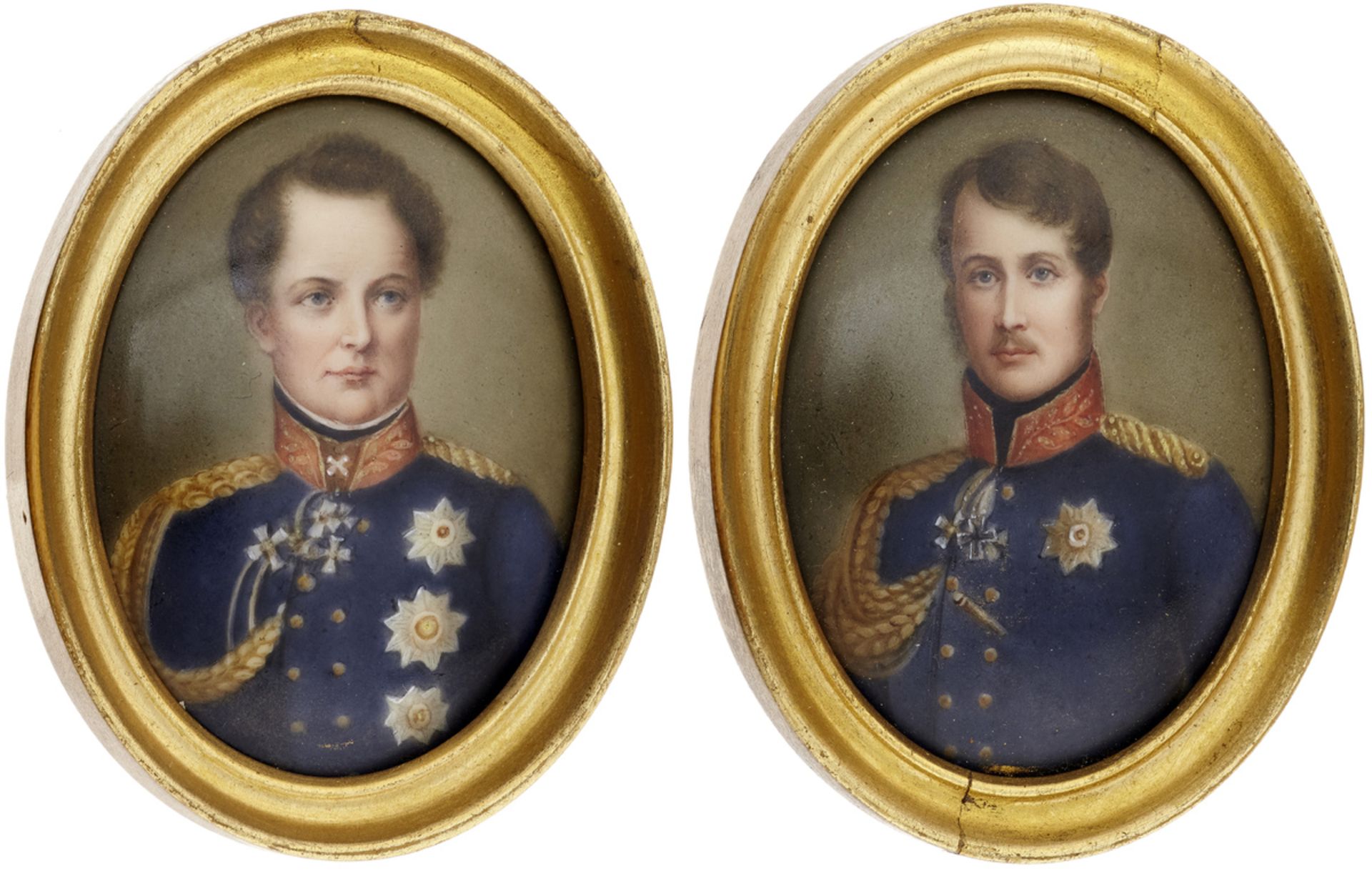 Paar Porzellan-Miniaturen "Preussen"Wohl Berlin, 2. Hälfte 19. Jh. "Friedrich Wilhelm III von