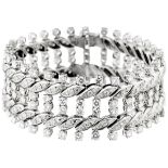 Diamant-ArmbandWeissgold 750. Imposantes Armband mit 300 Brillanten und 8/8-Diamanten, zusammen