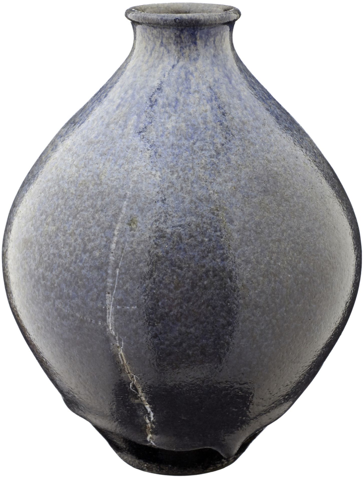 Vase "Mario Mascarin"Keramik. Blaugraue Laufglasur. Im Stand monogrammiert. Höhe 19 cm- - -20.00 %