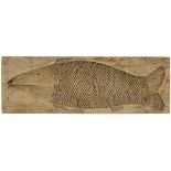 Model "Fisch"19. Jh. Holz-Gebäckmodel mit beidseitig vertieft geschnitzten Fischen. Alters- und