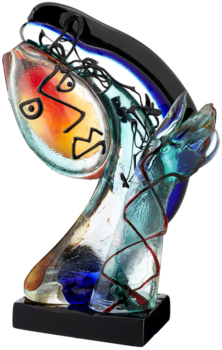 GlasskulpturMurano 2. Hälfte 20. Jh. Wohl Luigi Onesto. Farbloses Transparentglas als abstrakte