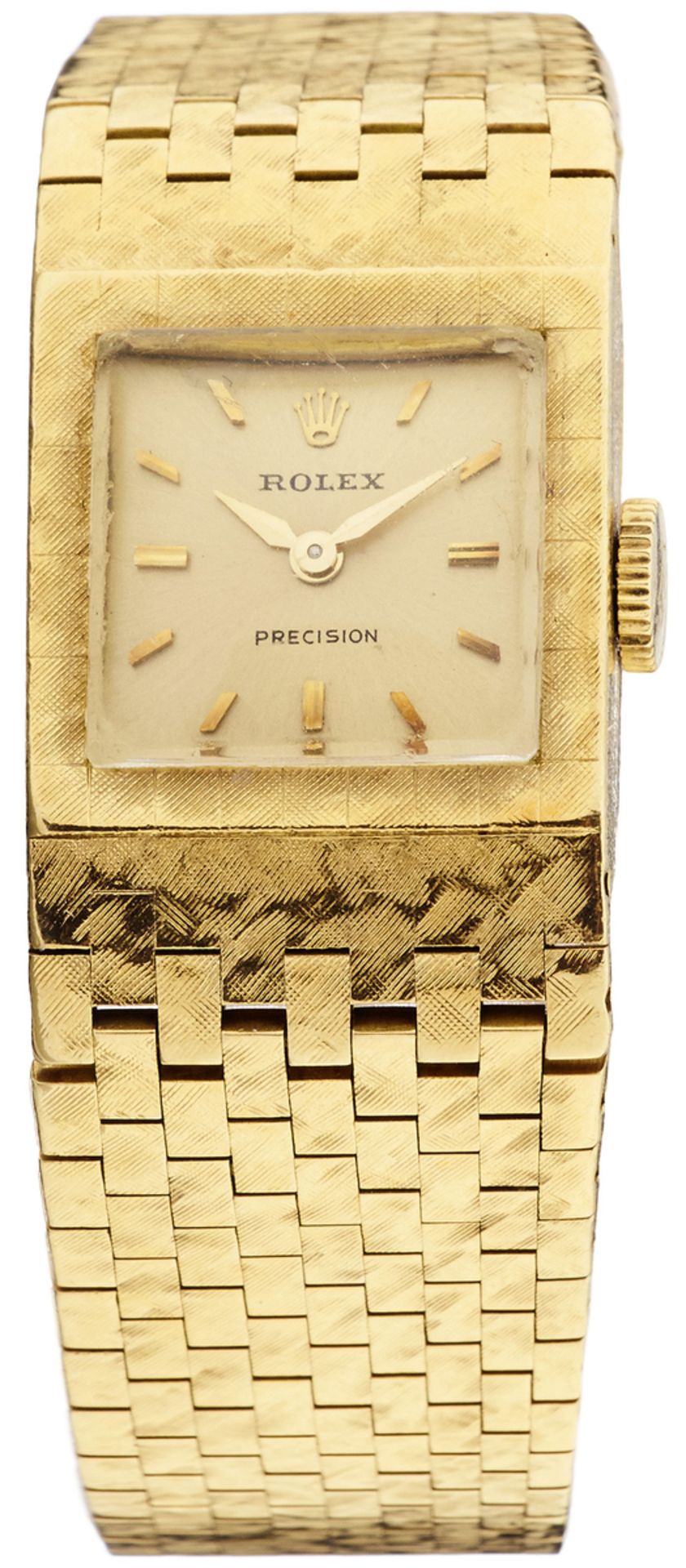 Damenarmbanduhr "Rolex"Um 1960. Rolex Précision. Quadratisches Gehäuse und originales Armband aus