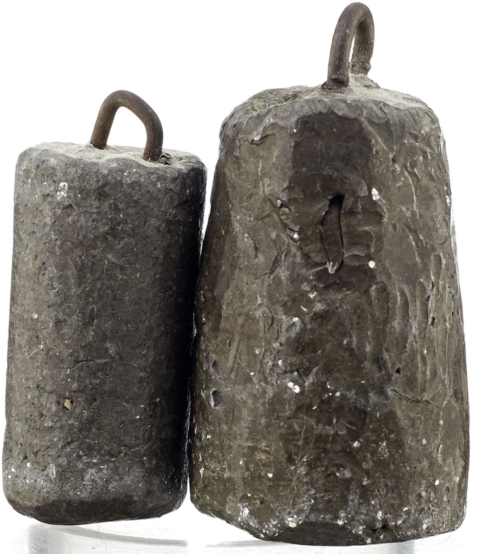 Kleine Eisenuhr18. Jh. Eisengehäuse und polychrom bemaltes Eisenzifferblatt mit Vorderpendel und - Bild 4 aus 4