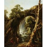 Wüest Johann Heinrich1741 - 1821 Zürich Zugeschrieben"Flusslandschaft mit Fischer". Oel auf