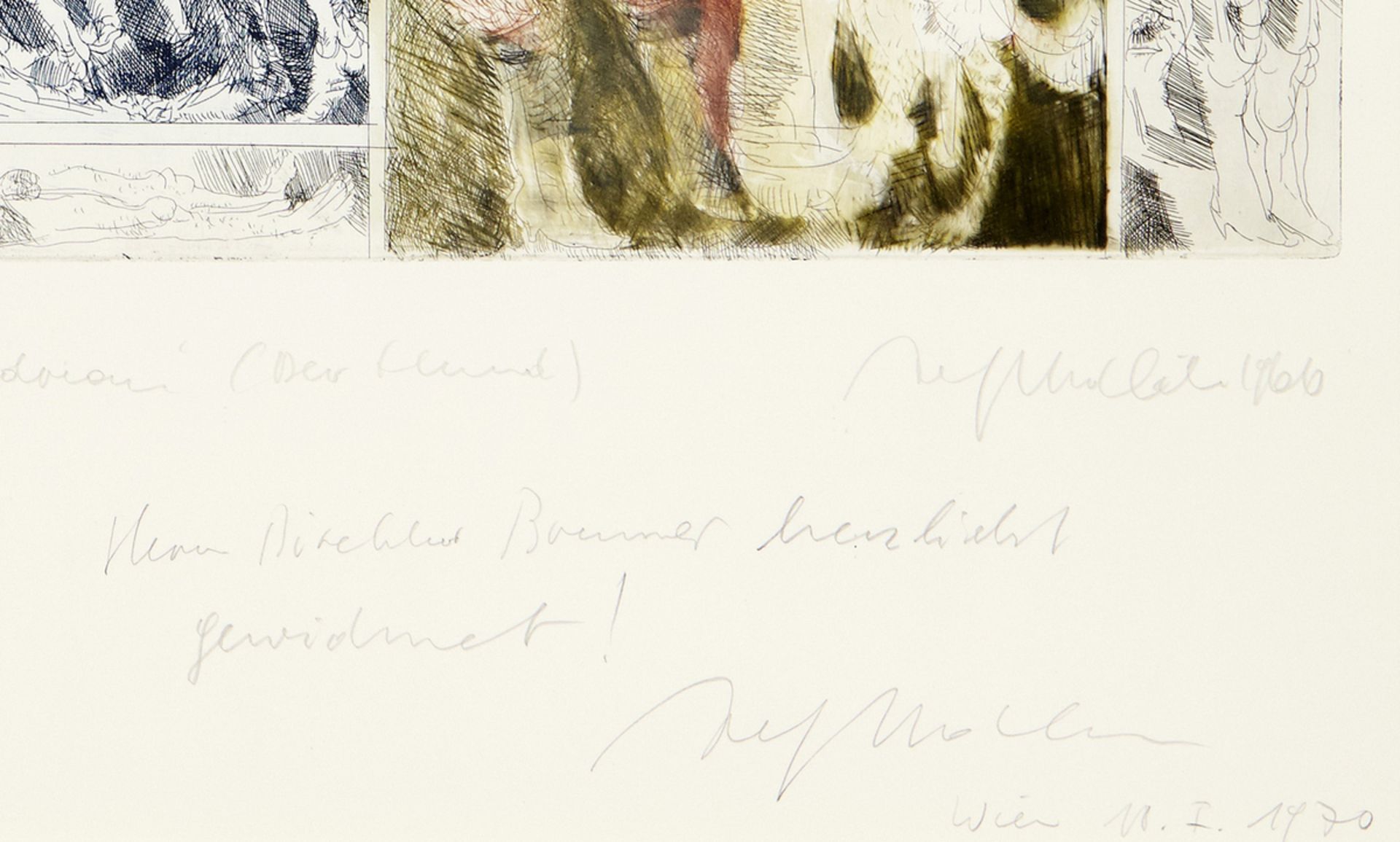 Hrdlicka Alfred1928 - 1989 Wien"Roll over Mondrian (der Hund)". Farbradierung auf Papier. - Bild 2 aus 4