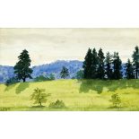 Schobinger Karl Friedrich1879 - 1951 Luzern"Sommerlandschaft". Aquarell auf Büttenpapier. Unten