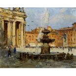 Anivitti Filippo1876 - 1955 Rom"Fontana Gemella di San Pietro". Oel auf Holz. Unten links