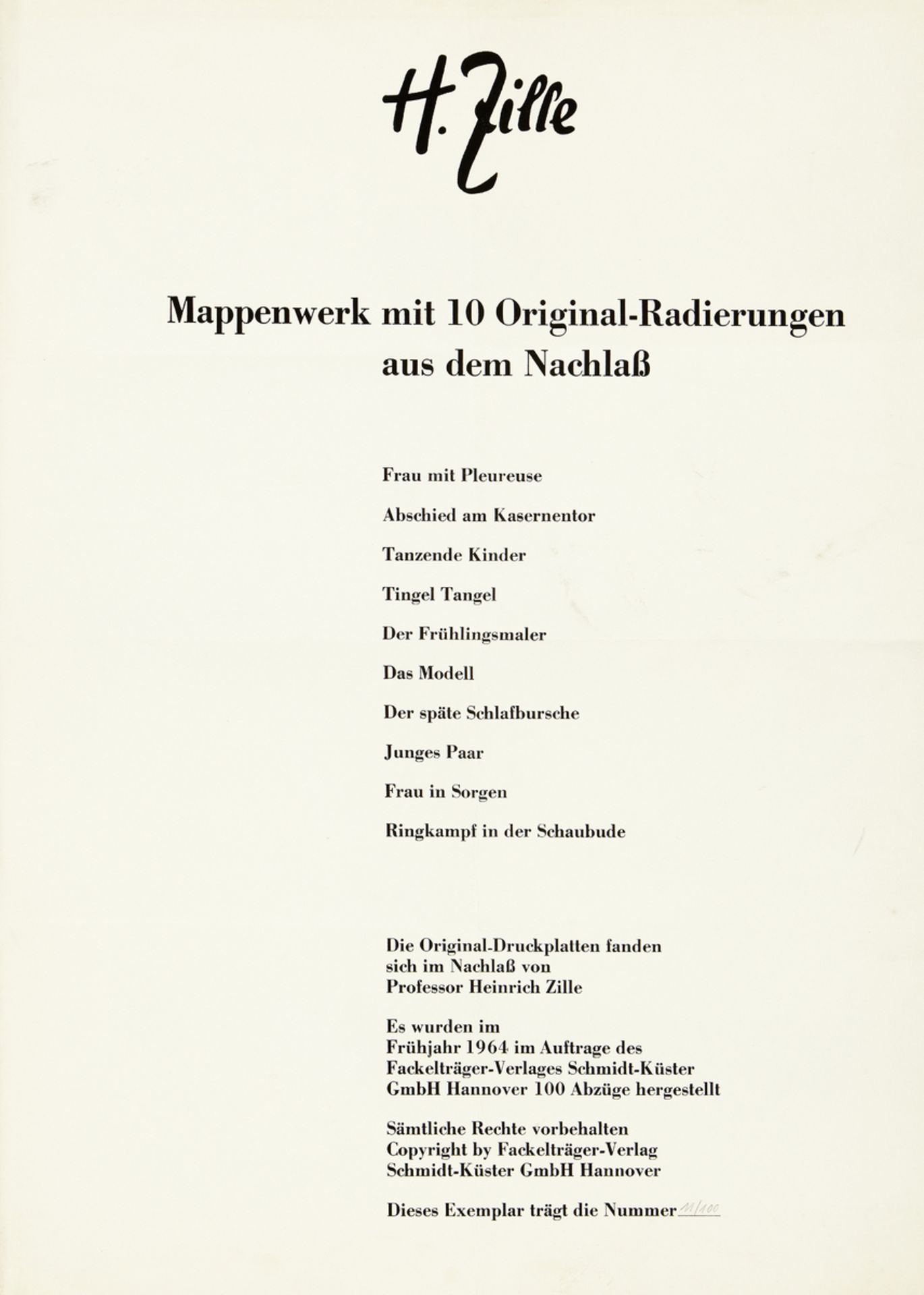 Zille Heinrich1858 - 1929 Berlin"Der Frühlingsmaler" - "Der späte Schlafbursche". Zwei Radierungen - Bild 6 aus 6
