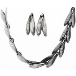 Collier und Ohrclips "Anton Michelsen"Silber 925, gestempelt "Anton Michelsen by Gertrude Engel