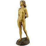 Bronze "Mädchen"Paris, Anfang 20. Jh. Signiert Joe Descomps (1869-1950). "Mädchenakt". Bronze