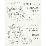 Erni Hans1909 - 2015 Luzern"Réflexions Simples sur le Corps". 25 Farblithografien. Mit Texten von
