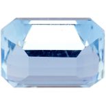 Aquamarin loseAquamarin-Achteck, lose, 7.41 ct. 12.8 mm x 10.2 mm x 8.2 mm. Kleiner Ausbruch auf dem