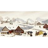 Manser Albert1937 - 2011 Appenzell"Winter im Appenzellerland". Oel auf Hartfaserplatte. Unten rechts