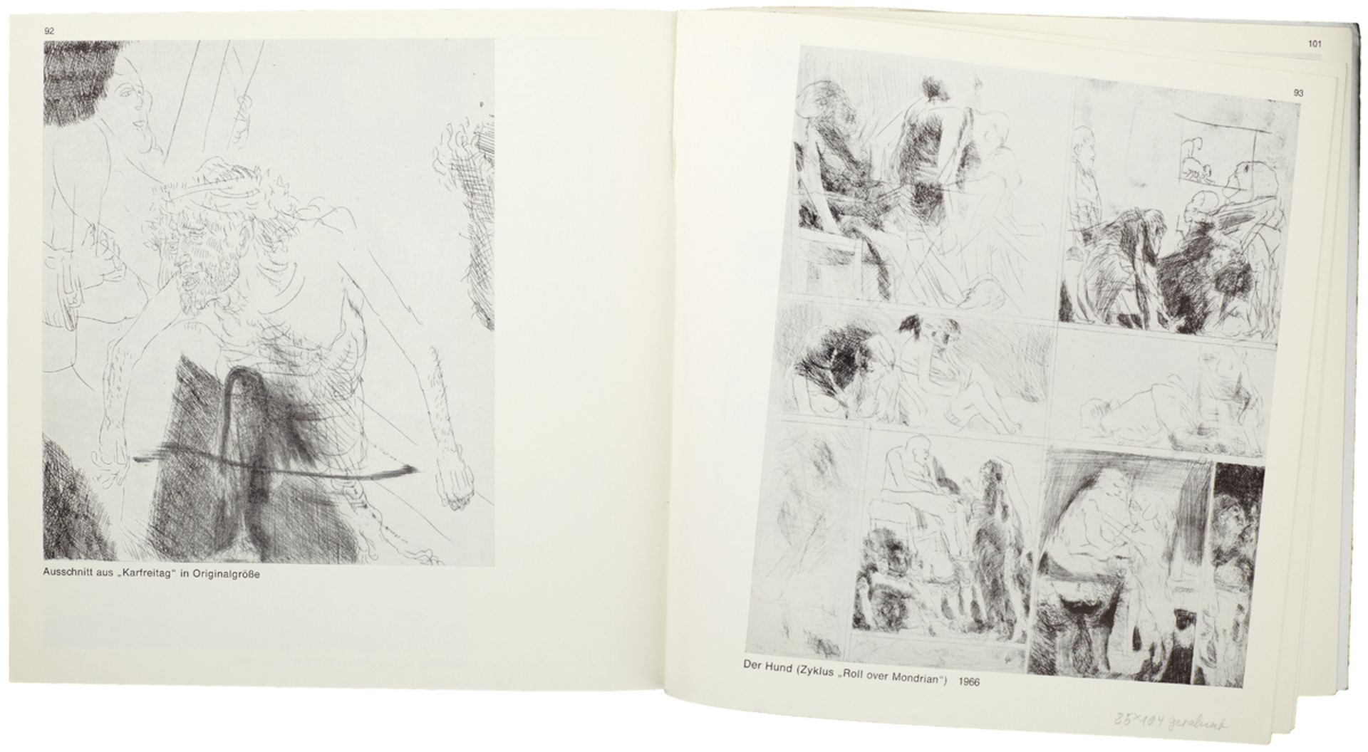 Hrdlicka Alfred1928 - 1989 Wien"Roll over Mondrian (der Hund)". Farbradierung auf Papier. - Bild 4 aus 4