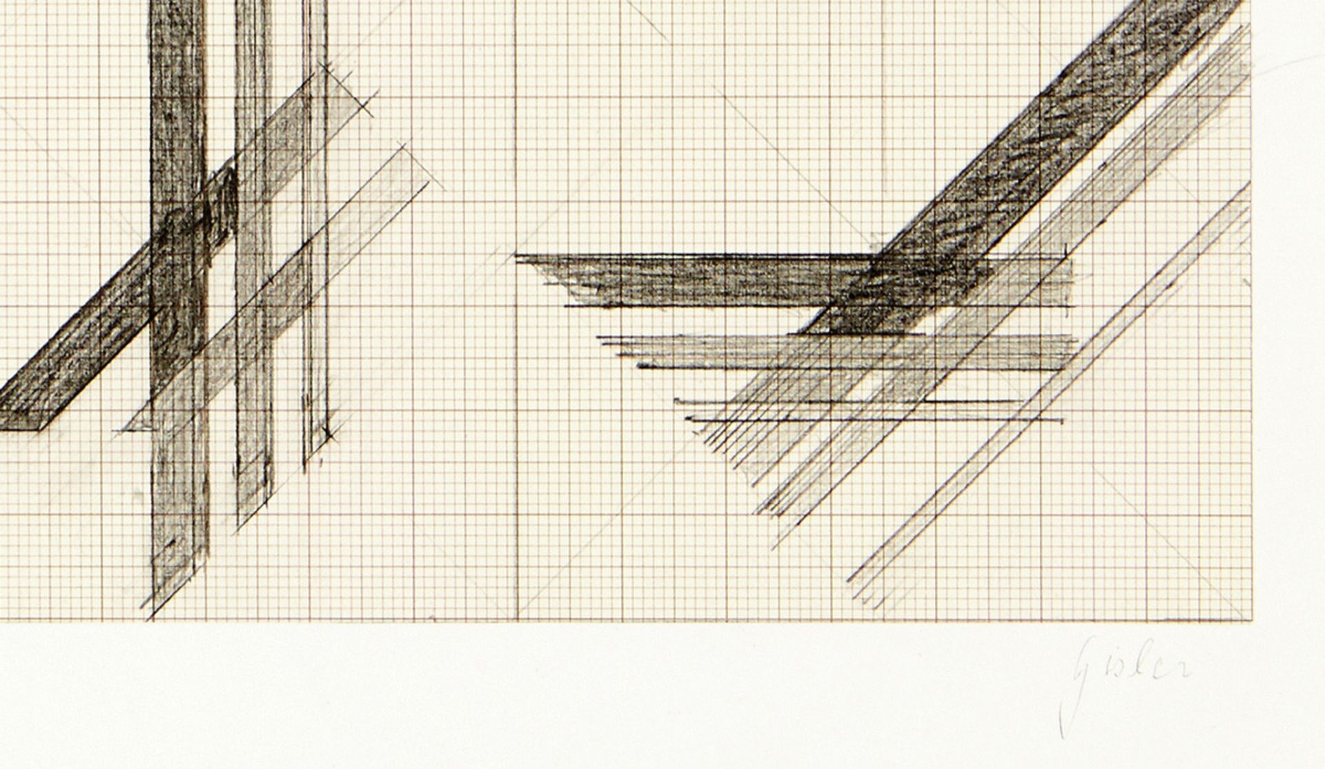 Gisler Heinrich1918 Basel - 2011 Oftringen"Studie zu Komposition B91". Bleistift auf - Bild 2 aus 3
