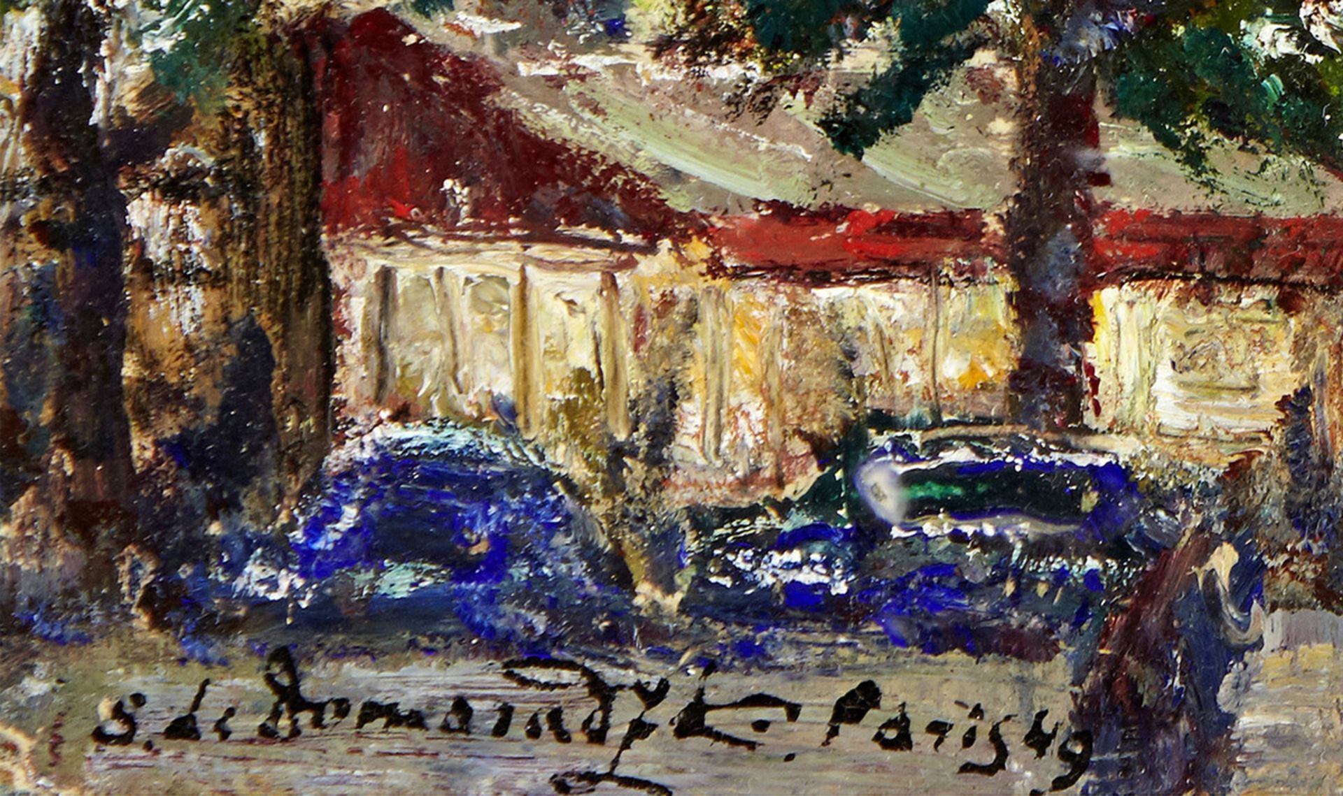 Domaradzki Stefan1897 Niznym - 1983 Nandy"Pariser Strassenszene". Oel auf Malkarton. Unten links - Bild 2 aus 2