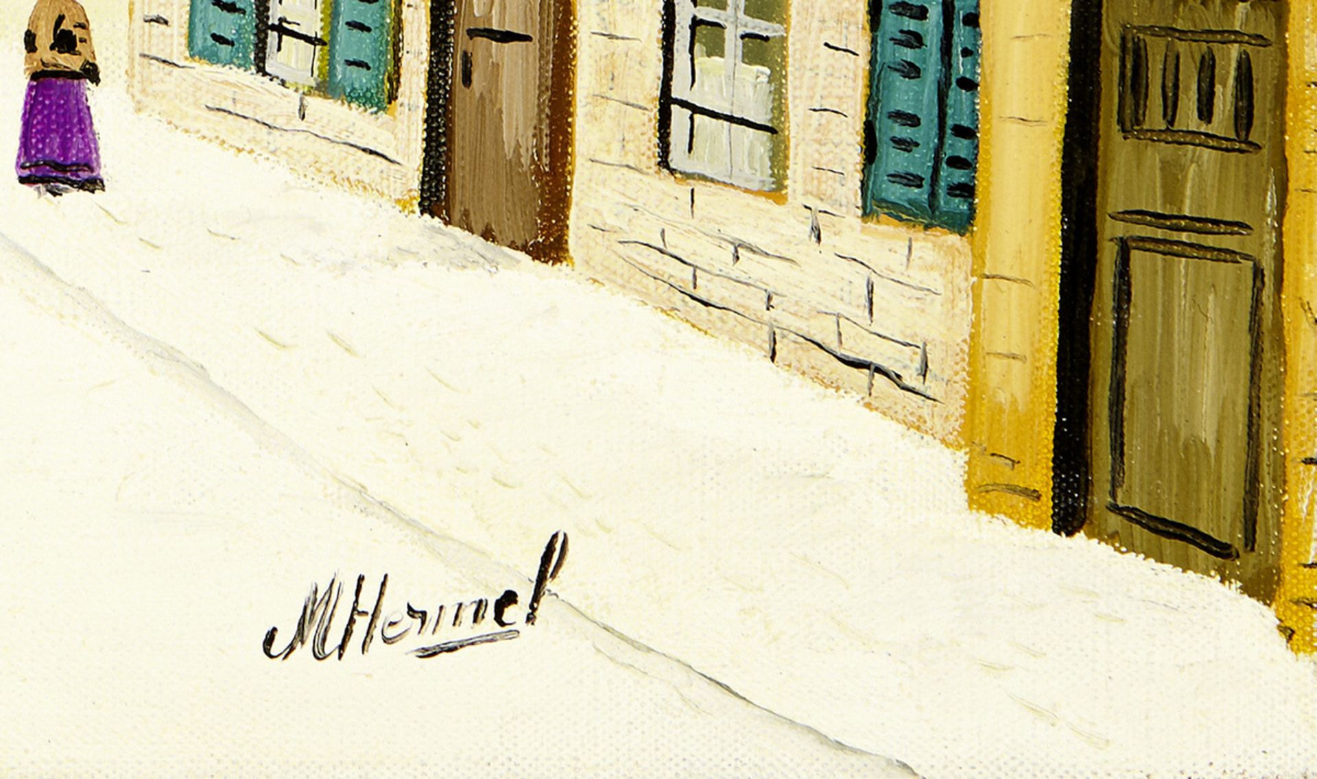 Hermel Michel1934"La Rue Lepic - 1885". Oel auf Leinwand. Unten rechts signiert. Verso abermals - Bild 2 aus 3