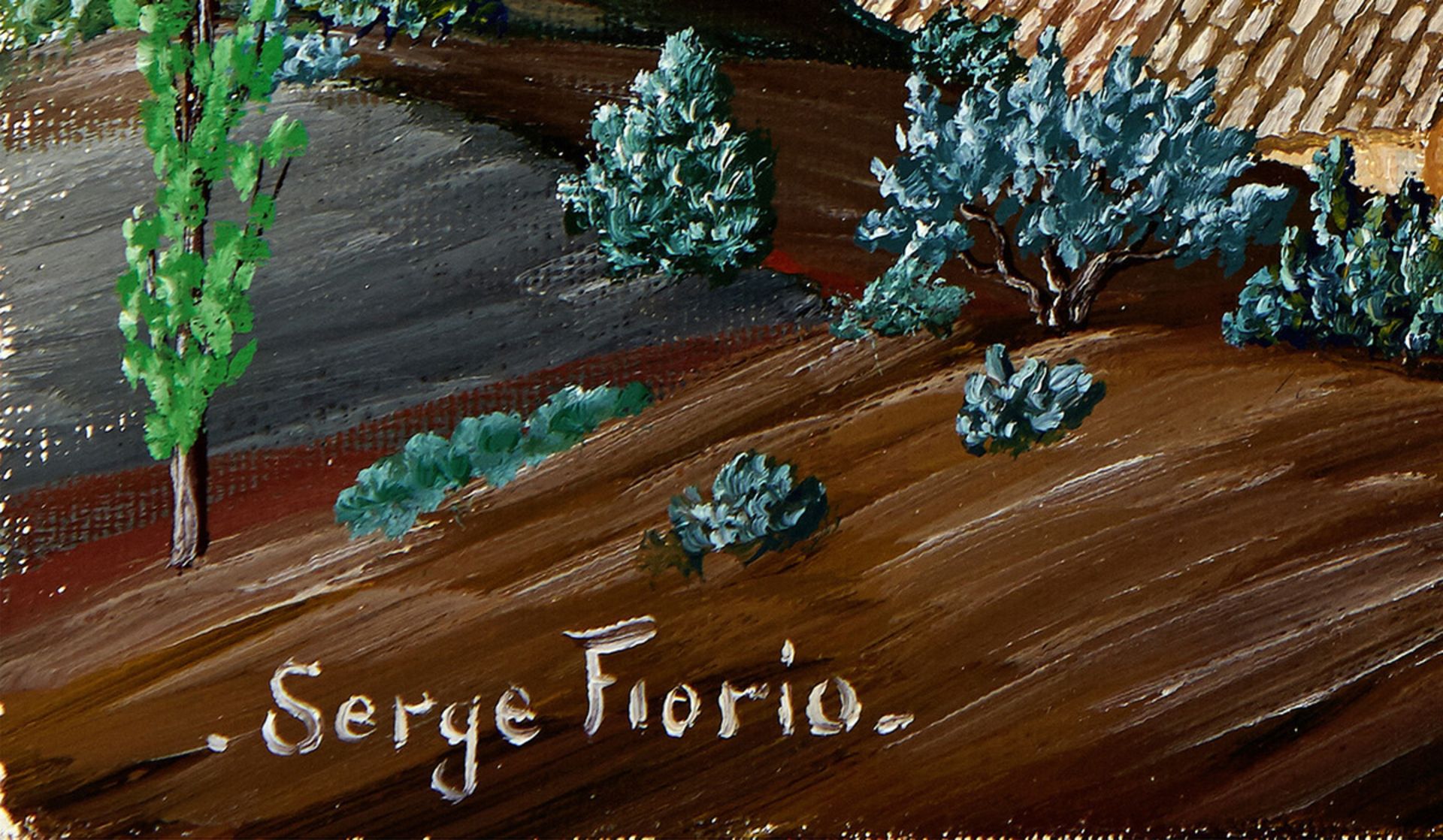 Fiorio Serge1911 Vallorbe - 2011 Viens"Village Canarien". Oel auf Leinwand. Unten links signiert. - Bild 2 aus 2