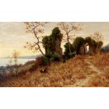 Morel de Tanguy Adelin Charles1857 - 1930"Les Ruines de St. Véran près de Cagnes". Oel auf Leinwand.