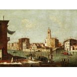 Italienische Schule 18. Jh."Venezia - Canal Grande verso la Chiesa di San Geremia". Oel auf