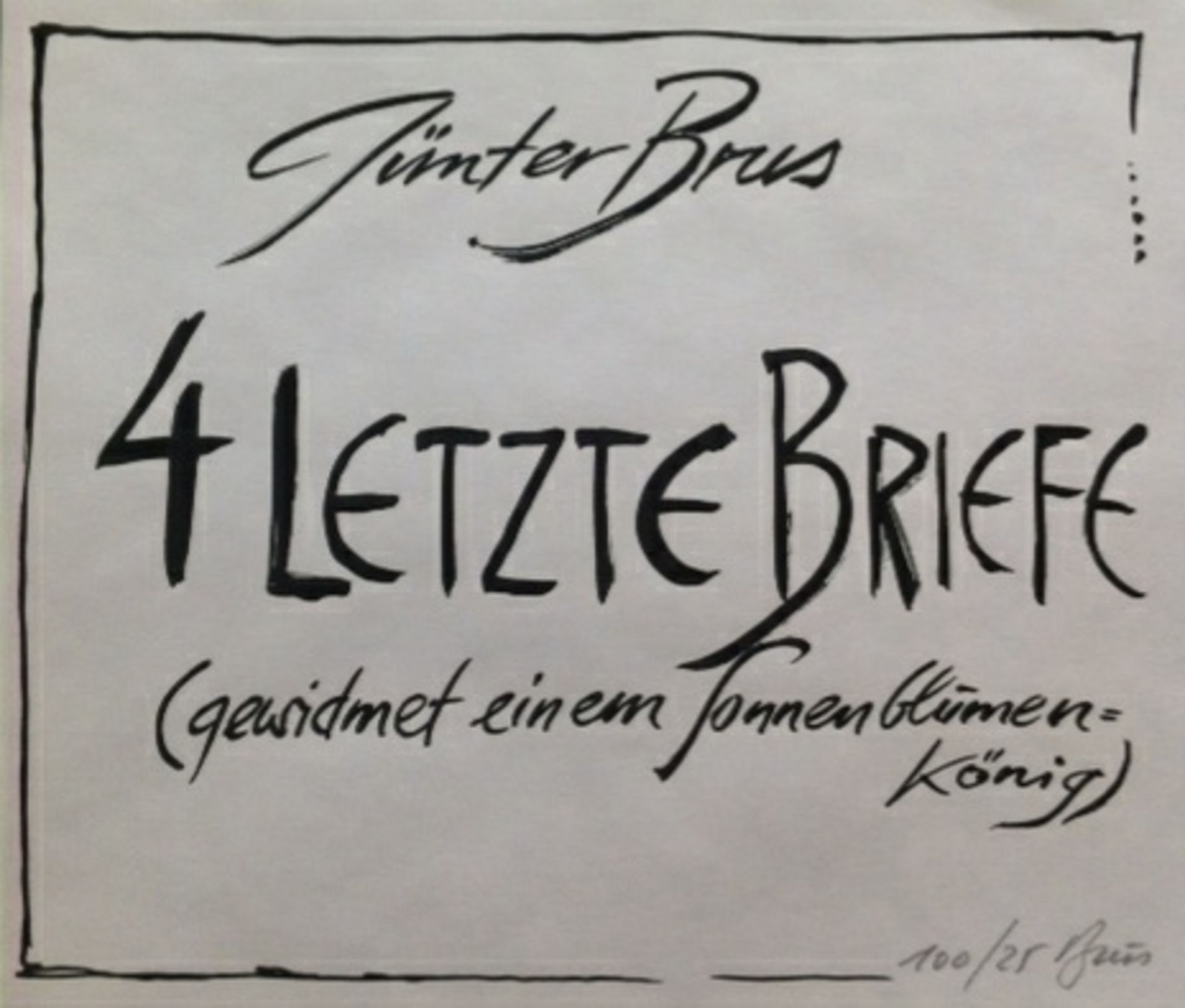 Brus Güntergeb. 19384 letzte Briefe1984/85Lithographie, 5 Blätter aus der Mappe "Vincent" - Signiert - Bild 5 aus 6
